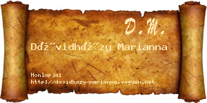 Dávidházy Marianna névjegykártya