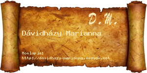 Dávidházy Marianna névjegykártya